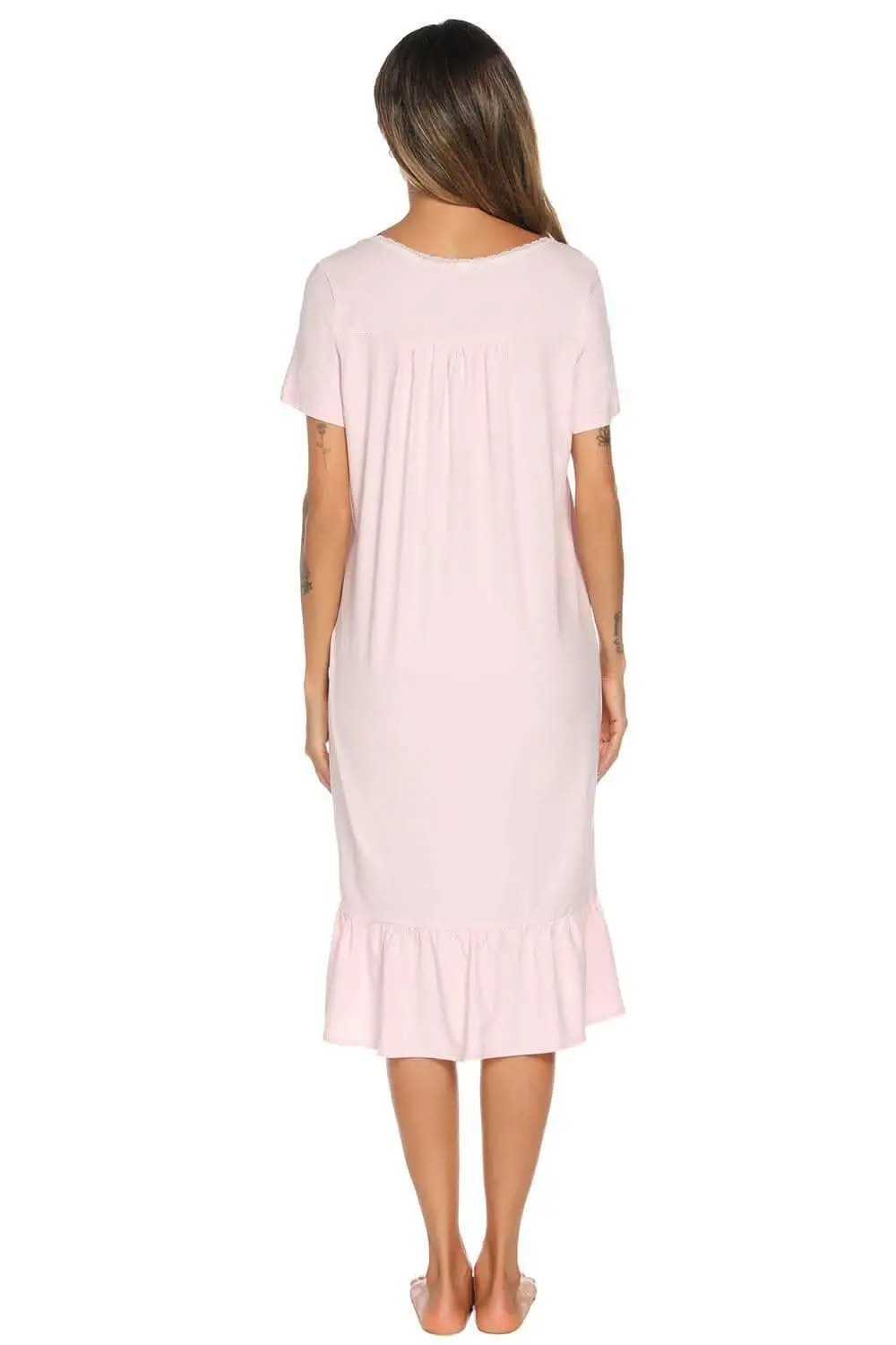Chic lace-trimmed square neck dress - Love Salve